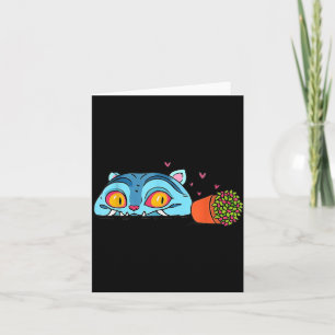 Tarjeta Gato Demonio Kawaii Divertido Anime Otaku Japonés 