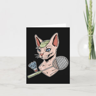 Tarjeta Gato Devon Rex de bádminton divertido lanzadera 