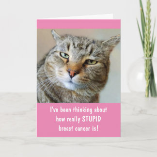 Tarjeta Gato divertidísimo de cáncer de mama