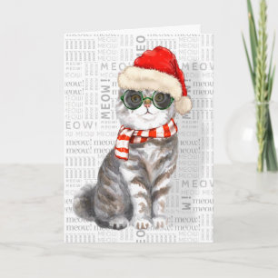 Tarjeta Gato divertidísimo escocés de los Navidades