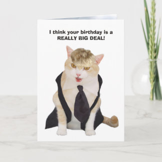 Tarjeta Gato divertido de Boss con el Toupee rubio