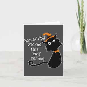 Tarjeta Gato divertido de Halloween - Cita de Shakespeare