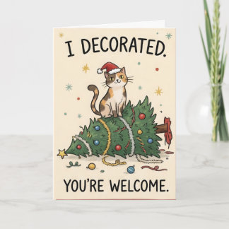 Tarjeta Gato Divertido de Navidad – Lo Decore, De Nada