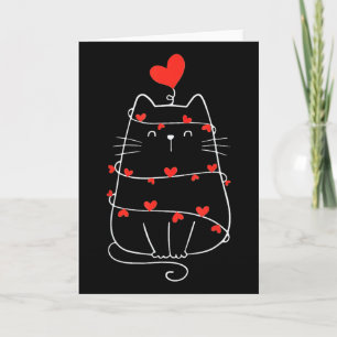 Tarjeta Gato divertido del día de San Valentín del corazón
