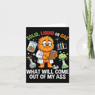 Tarjeta Gato Divertido Física Ciencia Sólido Líquido O Gas