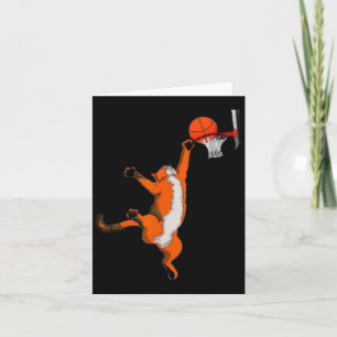 Tarjeta Gato divertido jugando Bysketbyll Sports Cat Byske