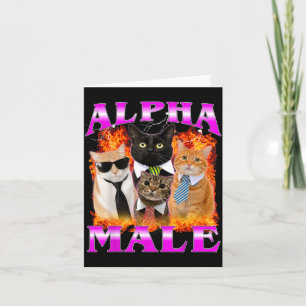 Tarjeta Gato Divertido Macho Alfa para Hombres Mujeres