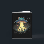 Tarjeta Gato Divertido Ovni Gatito Lindo Espacio Nave Espa<br><div class="desc">Gato Divertido Ovni Gatito Lindo Espacio Nave Espacial Alien Estética _1</div>