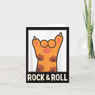 Tarjeta Gato Divertido Pata Rock And Roll Amante De La Mús