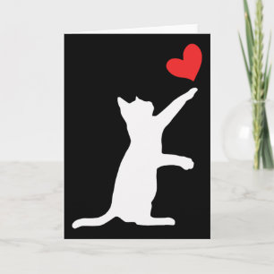 Tarjeta Gato Divertido San Valentín Corazón Adorable Amant