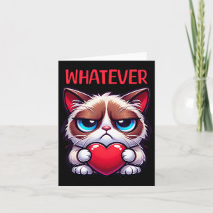 Tarjeta Gato Divertido Sea lo que Sea Gruñón San Valentín