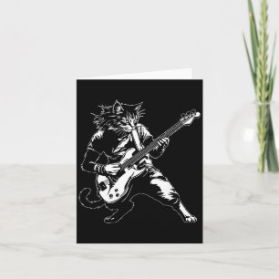 Tarjeta Gato Divertido Tocando Guitarra B Amante de la Mús