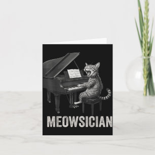 Tarjeta Gato Divertido Tocando Música de Piano Juego de Pa
