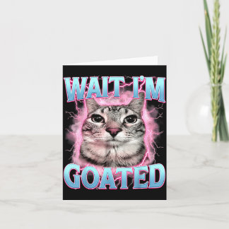 Tarjeta Gato Divertido Tonto Meme Diciendo Espera Cabra