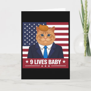 Tarjeta Gato Divertido Trump 9 Vidas Por Divertido Voto Po