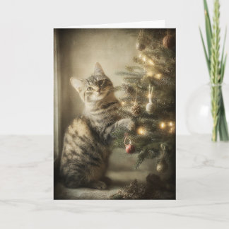 Tarjeta Gato dulce de Navidad