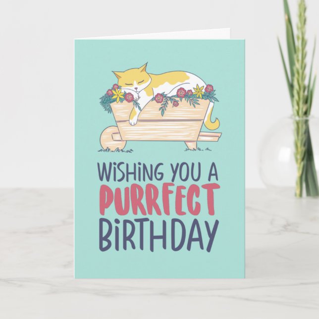 Tarjeta Gato durmiendo Funny Gato Lover Purfect Cumpleaños (Anverso)