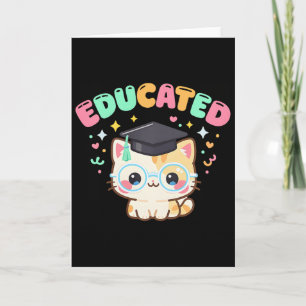 Tarjeta Gato Educado Cl De 2026 Graduación Escuela Superio