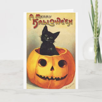 Tarjeta Gato En Calabaza