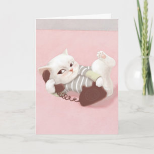 Tarjeta Gato en el teléfono