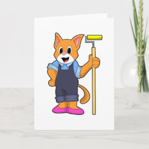 Tarjeta Gato en empapelado con rodillo de presión