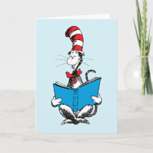Tarjeta Gato en la lectura del sombrero