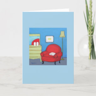 Tarjeta Gato en la silla roja