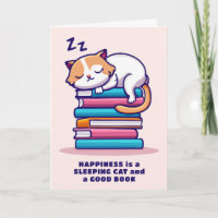 Gato en una Pila de Libros Lindo Personalizado Lit
