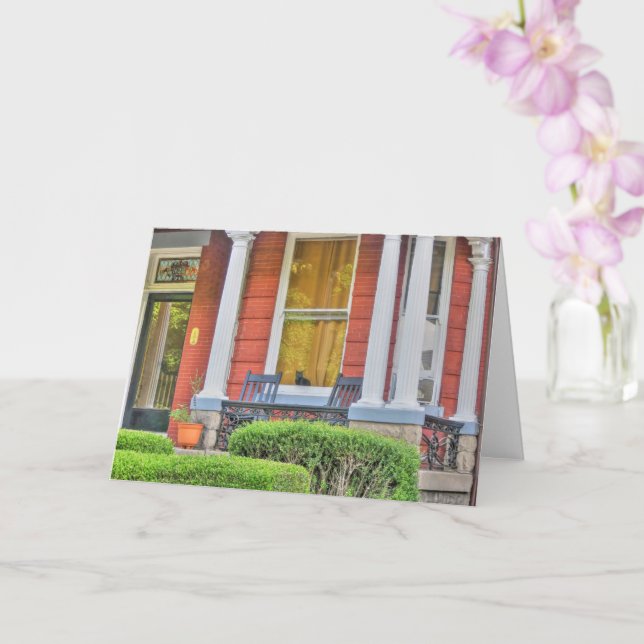 Tarjeta Gato en una ventana (Orquídea)