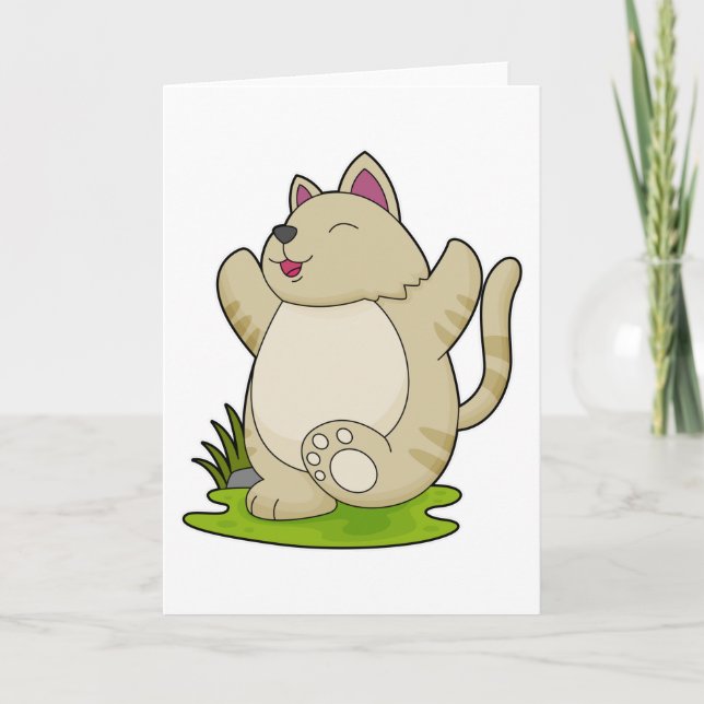 Tarjeta Gato en Yoga (Anverso)