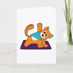 Tarjeta Gato en Yoga con esterilla de Yoga
