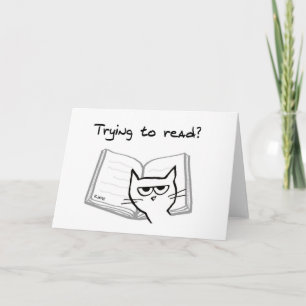 Tarjeta Gato enojado desafía a los amantes del libro - Gra