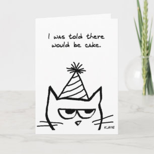 Tarjeta Gato enojado odia los cumpleaños - Graciosa tarjet