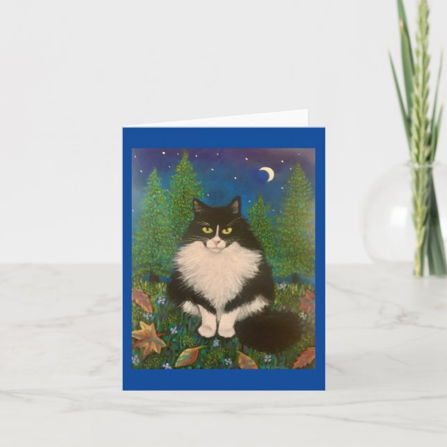 Tarjeta Gato Esmoquin No Me Olvides (Anverso)