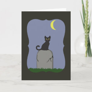 Tarjeta Gato espeluznante de Halloween