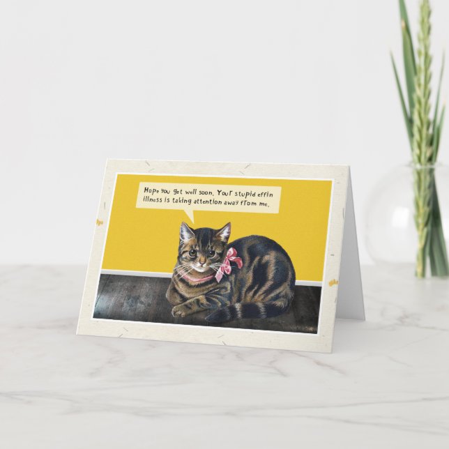Tarjeta Gato "Estúpido Enfermedad" (Anverso)