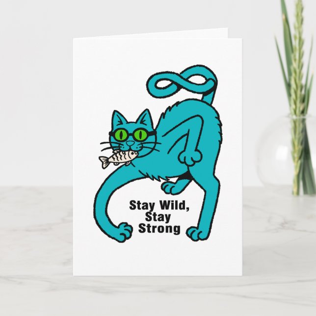 Tarjeta Gato expresivo extravagante (Anverso)