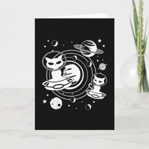 Tarjeta Gato extraterrestre Gatos Gatos Ufo Espacio Gatito