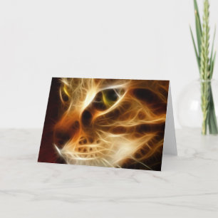 Tarjeta Gato fantasmal hermoso del fuego