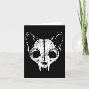 Tarjeta Gato Felino Espeluznante Calavera Esqueleto Hallow