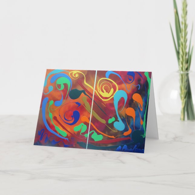 Tarjeta "Gato feliz" (Anverso)