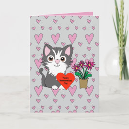 Tarjeta Gato Feliz Día de Meowentinas