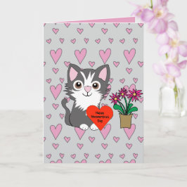 Tarjeta Gato Feliz Día de Meowentinas