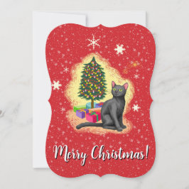 Tarjeta Gato Feliz Navidad