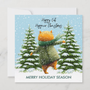 Tarjeta Gato Feliz Navidad Más Feliz