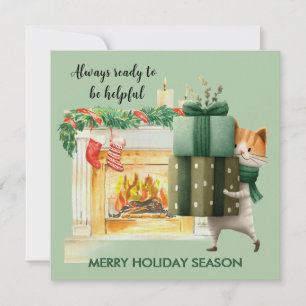 Tarjeta Gato Feliz Navidad Más Feliz