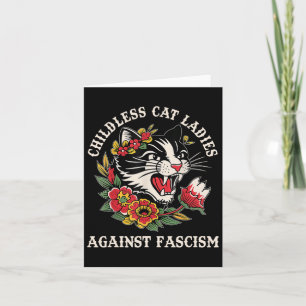 Tarjeta Gato femenino contra el fascismo