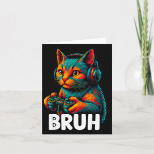 Tarjeta Gato Gamer Divertido Bruh Videojuegos Juegos Para 