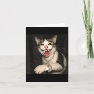Tarjeta Gato Gangster de Moda Meme Hip Hop Funny Drip
