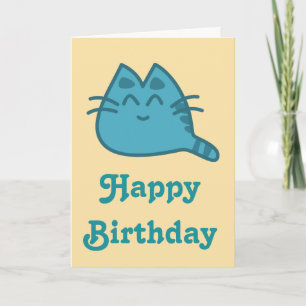 Tarjeta Gato gatito gitano gatito con sonrisas azules de c